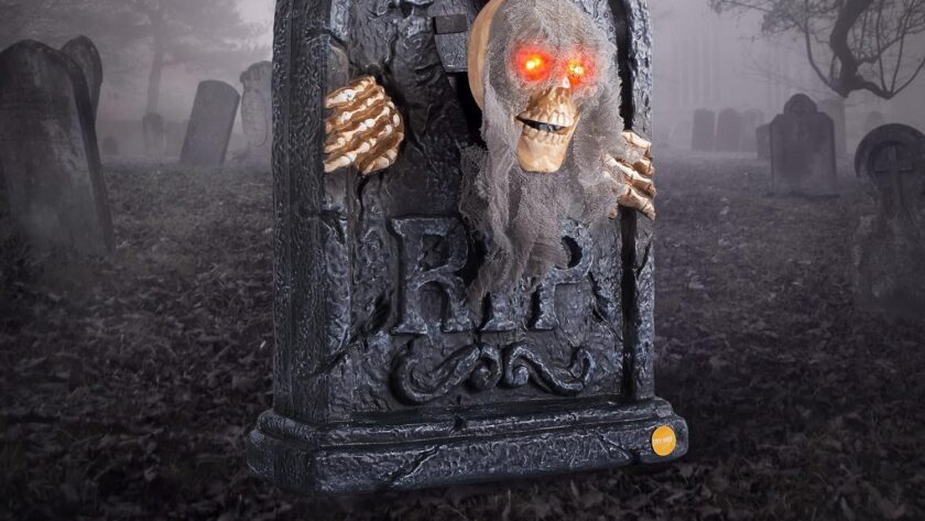 elamas halloween animatronics zombie tombstone review