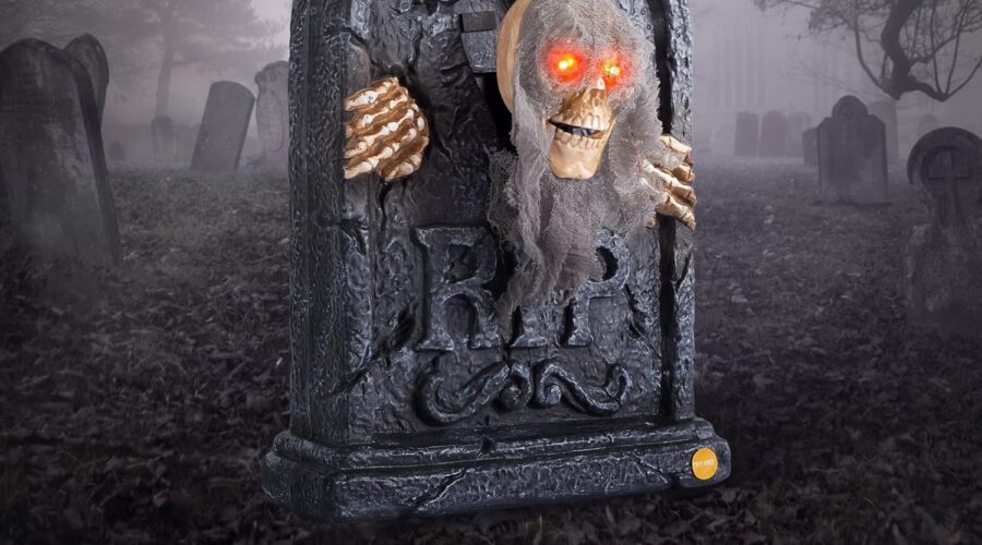 elamas halloween animatronics zombie tombstone review