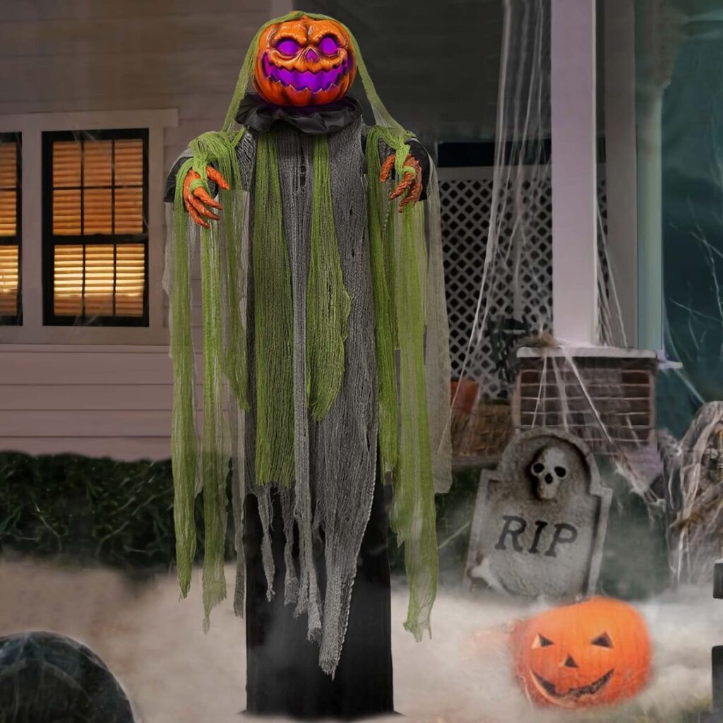 Halloween Decorations Outdoor - 6 Ft. Large Animated Root of Evil Prop with Spooky Sound - Sound  Touch Activated Sensor - Animatronic Scary Props Decor for Home Party Indoor Outside Yard Decoration