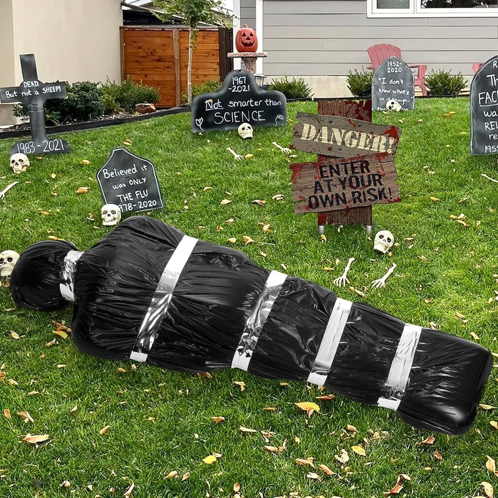Halloween Decorations Outdoor Scary Dead Victim Props, Creepy Haunted House Halloween Decor Set, Halloween Decorations Outdoor Clearance, Outdoor Halloween Inflatables Yard Decorations