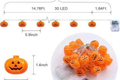 halloween pumpkin string lights review