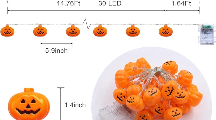 halloween pumpkin string lights review