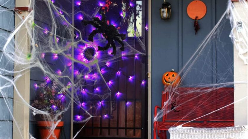 halloween spider web lights review