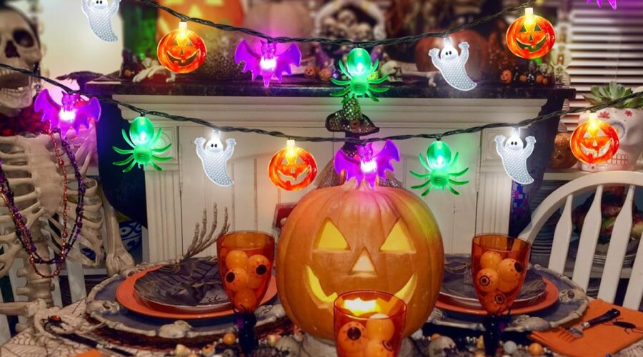 pumpkin bat spider ghost lights review