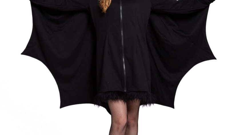 womans black bat zip hoodie costume review